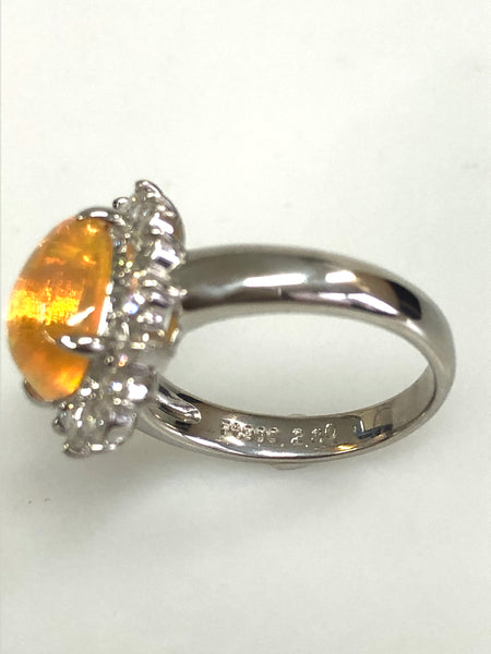 Pt900ファイヤーオパール【Jewelry】Pt900 リング ファイヤーオパール4.41ct D1.99ct 総重量14.3g 13.5号 /md14933tg