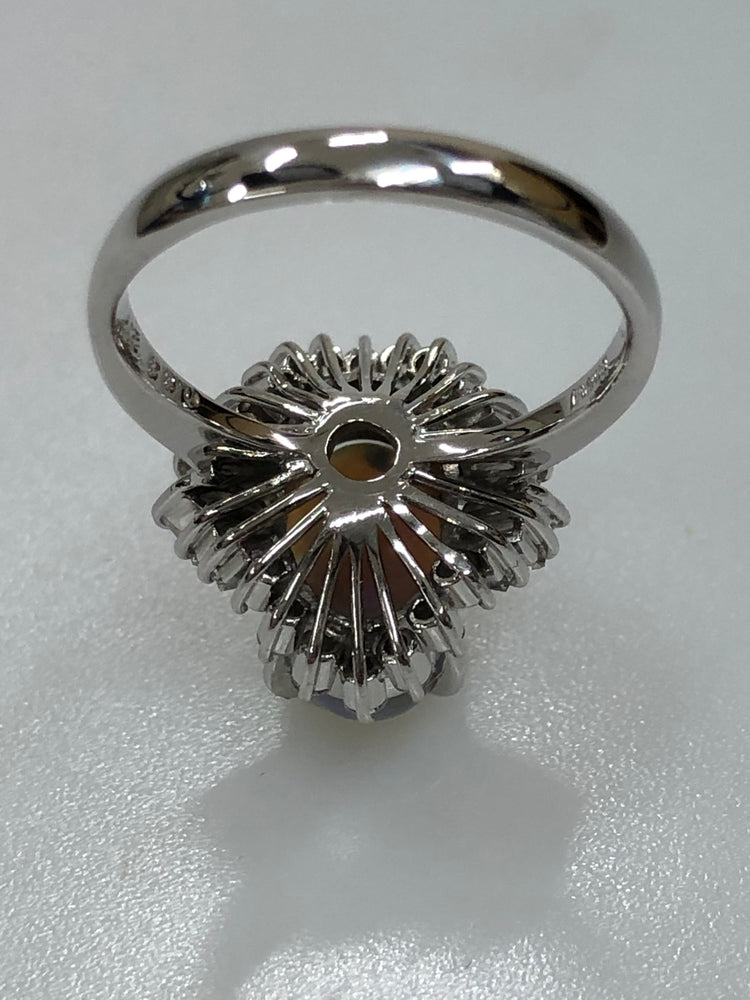 美品 Pt900 ブラックオパール1.76ct ダイヤ計0.35 リング 指輪中古品です